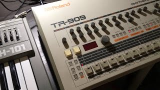 Roland SH101 amp TR909 improvisation [upl. by Eilyw]