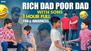 Rich dad vs poor dad full 1 hour fun🔥 friends rich happy reels love poor sad trending dad [upl. by Lipski]