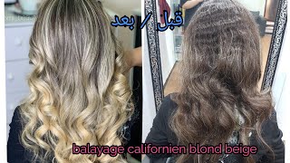 Balayage californien blond beige un avant après 😚 [upl. by Amairam]