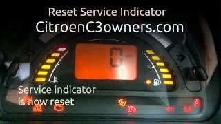 Reset Service Indicator on Citroen C3 [upl. by Nodyroc729]