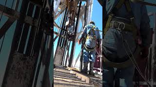 Derrickman Tripping Pipe rig derrick drilling oil tripping [upl. by Relyuc]