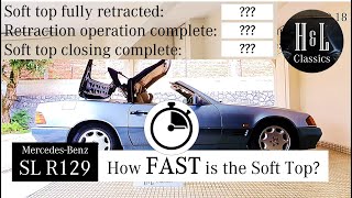 MercedesBenz SL R129 How FAST is the Soft Top [upl. by Anaiad]