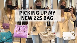 CHANEL 22S SHOPPING VLOG  Chanel SpringSummer 2022 amp Chanel 22 Bag Launch  Laine’s Reviews [upl. by Secnarfyram]