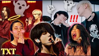 TXT CATCH UP TXT Invitation Cover Devil By The Window TXT Sugar Rush Ride Japanese MV REACTION [upl. by Kristopher]