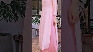 Ao dai lua thiet ke nhà TAY Craft review fashion fashionstyle dress thoitrang aodai aodai [upl. by Ahsircal112]