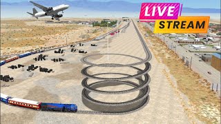 High Speed Train Vs Impossible Weird Spiral Upward Rail Tracks  BeamNGDrive  Train Simulator 2024 [upl. by Joash]