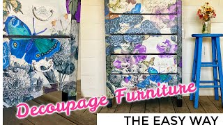 how to decoupage furniture the easy way [upl. by Ylrebmic123]