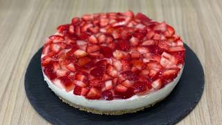 ErdbeerFrischkäse Torte  Kuchen ohne backen [upl. by Docilla]