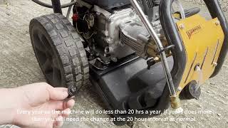 How to  Wilks USA petrolgasoline pressure washer oil change [upl. by Raknahs]