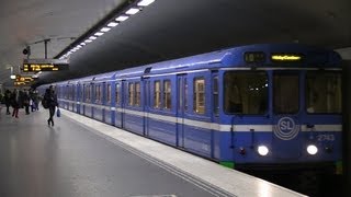 C6 Tunnelbanetåg vid Östermalmstorg Stockholm [upl. by Oravla563]