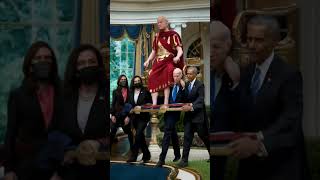 Donald Trump carried by Joe Biden Kamala Harris Barack Obama to the White House [upl. by Hairas]