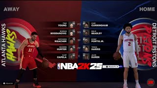 NBA 2K25 PS5  Hawks vs Pistons  Full Gameplay  MyNBA [upl. by Chladek168]