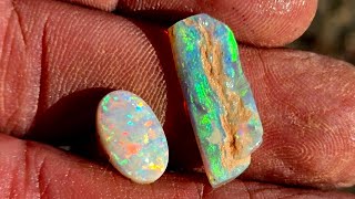 Cutting A Crazy Colorful Opal Belemnite [upl. by Dorotea]