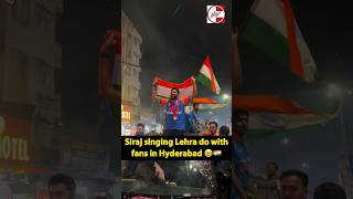 Siraj singing Lehra Do with fans in Hyderabad shorts youtubeshorts shortsvideo ytshorts short [upl. by Lertnom]