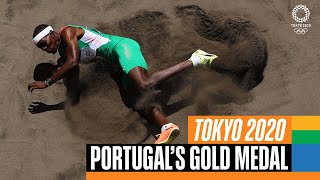 🇵🇹 🥇 Portugals gold medal moment at Tokyo2020  Anthems [upl. by Slorac177]