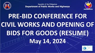 Procurement Livestream for DPWH Davao del Norte  DEO on May 14 2024 Civil Works and Goods [upl. by Ylram]