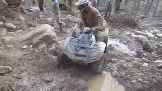 Honda Rincon VS Yamaha Grizzly 700 at the Bottom of Trail 3 at Windrock [upl. by Ettevahs744]