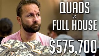 575700 Pot With QUADS Can He Fold A Full House [upl. by Atinele919]