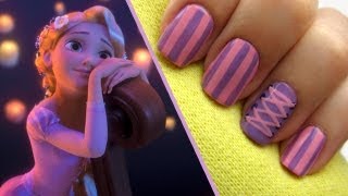 Tangled Rapunzel Nail Art Tutorial  CutePolish  Disney Style [upl. by Herc]