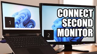 Connect a 2nd Monitor to Laptop on Windows 1011 [upl. by Nyleve]