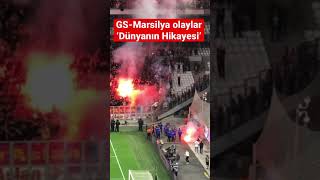 Galatasaray Marsilya maçı Olayların çıkma anı [upl. by Akcirre688]