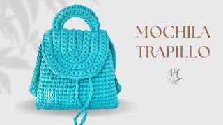 TE ENCANTARÁ Como Tejer una MOCHILA con TRAPILLO Crochet Backpack  Tutorial Hebras Crochet [upl. by Marcel]