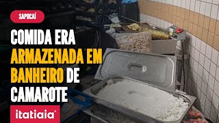 FISCALIZAÃ‡ÃƒO ENCONTRA CAMAROTE DA SAPUCAÃ ARMAZENANDO COMIDA EM UMÂ BANHEIROÂ NOÂ RJ [upl. by Esenahs]