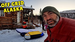 3 Nights OffGrid in an Alaskan Public Use Cabin  Ice Fishing amp Pork Sliders [upl. by Adlin]