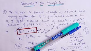 Henrys law numericals class 12 in hindi  Solution chemistry class 12  JEE  NEET [upl. by Nevetse]