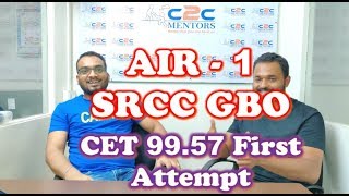 SRCC GBO AIR 1  CET 9957 in First Attempt TwT Vedant [upl. by Ynaffital]