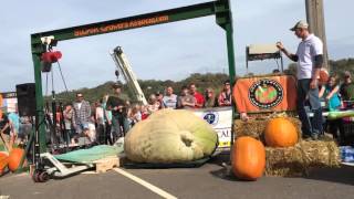 Stillwater Harvest Fest Giant Pumpkin Pumpkin Weighs In at 2185 Pounds [upl. by Laure]