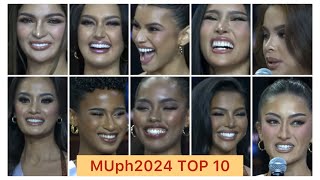 TOP 10 amp their Q amp A  Miss Universe Philippines 2024 [upl. by Sivert]