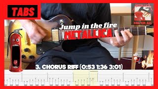 Jump in the fire  Metallica ALL RIFFS  TABS Guitar lessontutorialHow to play [upl. by Adeehsar]