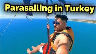 Turkey 🇹🇷 Parasailing at Lara Beach  Turkey 🇹🇷 Antalya  Granada Luxury Belek  Babar Khan [upl. by Hands]