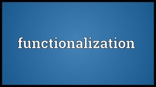 Functionalization Meaning [upl. by Adeehsar473]