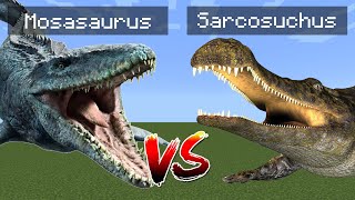 MCPE Mosasaurus VS Sarcosuchus [upl. by Mairb]