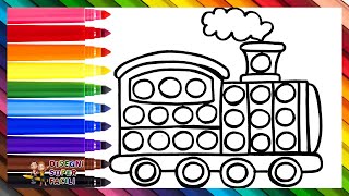 Disegnare E Colorare Un Treno Pop It 🚂🔴🟠🟡🟢🔵🟣🌈 Disegni Per Bambini [upl. by Thornburg]