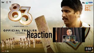 83 I Official Trailer I Reaction I Ranveer singh I Deepika padukone [upl. by Gunar875]