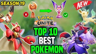 New Season 19 Top 10 Best Pokemon for Solo Ranking Reach Master Rank Easily in Pokemon unite [upl. by Laeahcim]