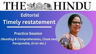 29 March 2024  The Hindu Editorial Practice Exercise  Timely restatement [upl. by Lindgren678]