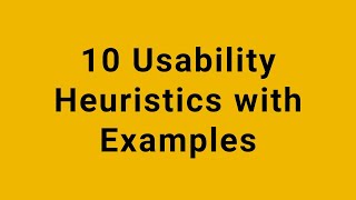 10 Usability Heuristics with Examples  DavidTech  Sabirkhan [upl. by Nasia]