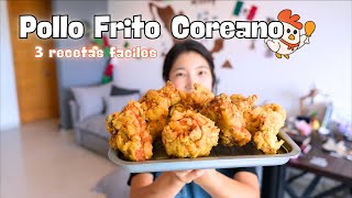 3 Tipos de Pollo Frito Coreano Facil [upl. by Powe]