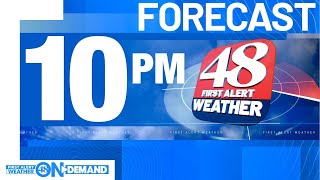 48 First Alert Weather Thursday 10 pm weather forecast [upl. by Arbmat808]