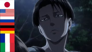 Levi saying quotkamonaquot in 6 different languages  Shingeki no Kyojin Multilanguage [upl. by Suinuj840]