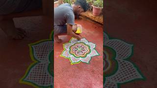 🌞🪷🌼 rangoli indianartkolam indianart muggulu rangolidesigns rangolimuggulu kolam muggu [upl. by Arah]