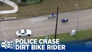 Police chase dirt bike rider in NW Harris County [upl. by Timotheus]