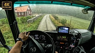 Driving on Foggy Day  Off Road  Pov Truck Drving Mercedes Benz  4K ASMR [upl. by Nawuq]