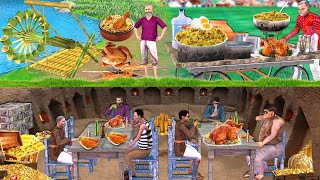 Underground Restaurant Bamboo Wheel Chicken Comedy Stories Collection Chicken Biryani Hindi Kahaniya [upl. by Esnahc]