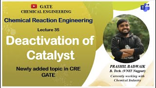 Lect 35 Deactivation of Catalyst  Chemical Engineering GATE  CRE Prashil Badwaik VNIT IIT B [upl. by Lleze]