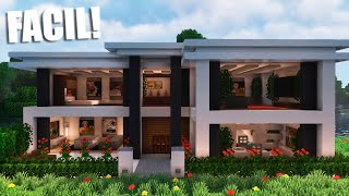 ✅Cómo hacer una casa MODERNA en Minecraft🏡 FÁCIL Y RÁPIDO 13 [upl. by Enamrahs]